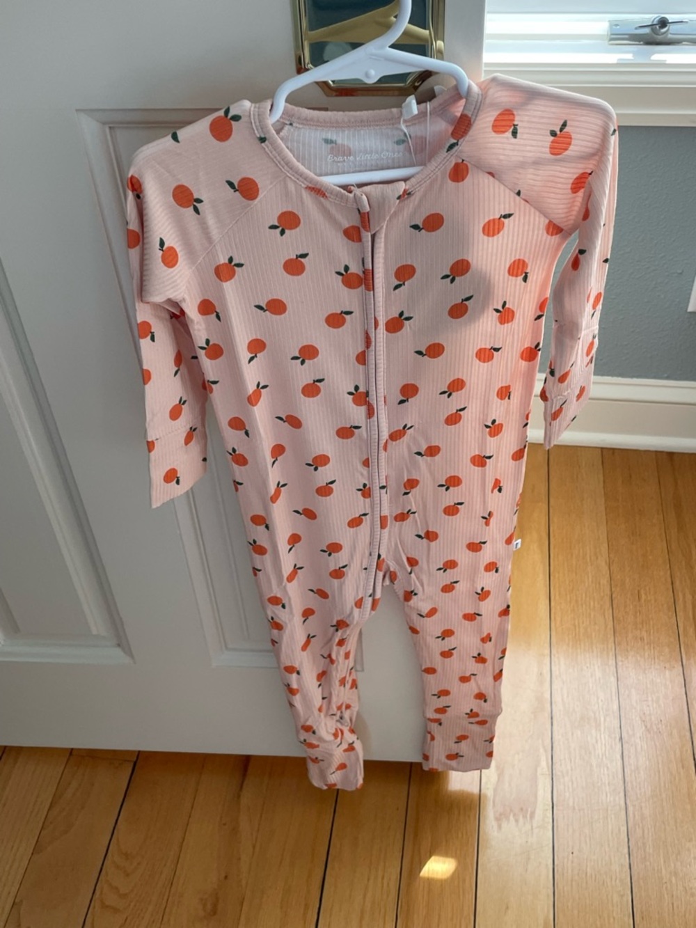 NWT Brave Little Ones Ribbed Bamboo Clementine Pajama with Foldover Feet 18-24M